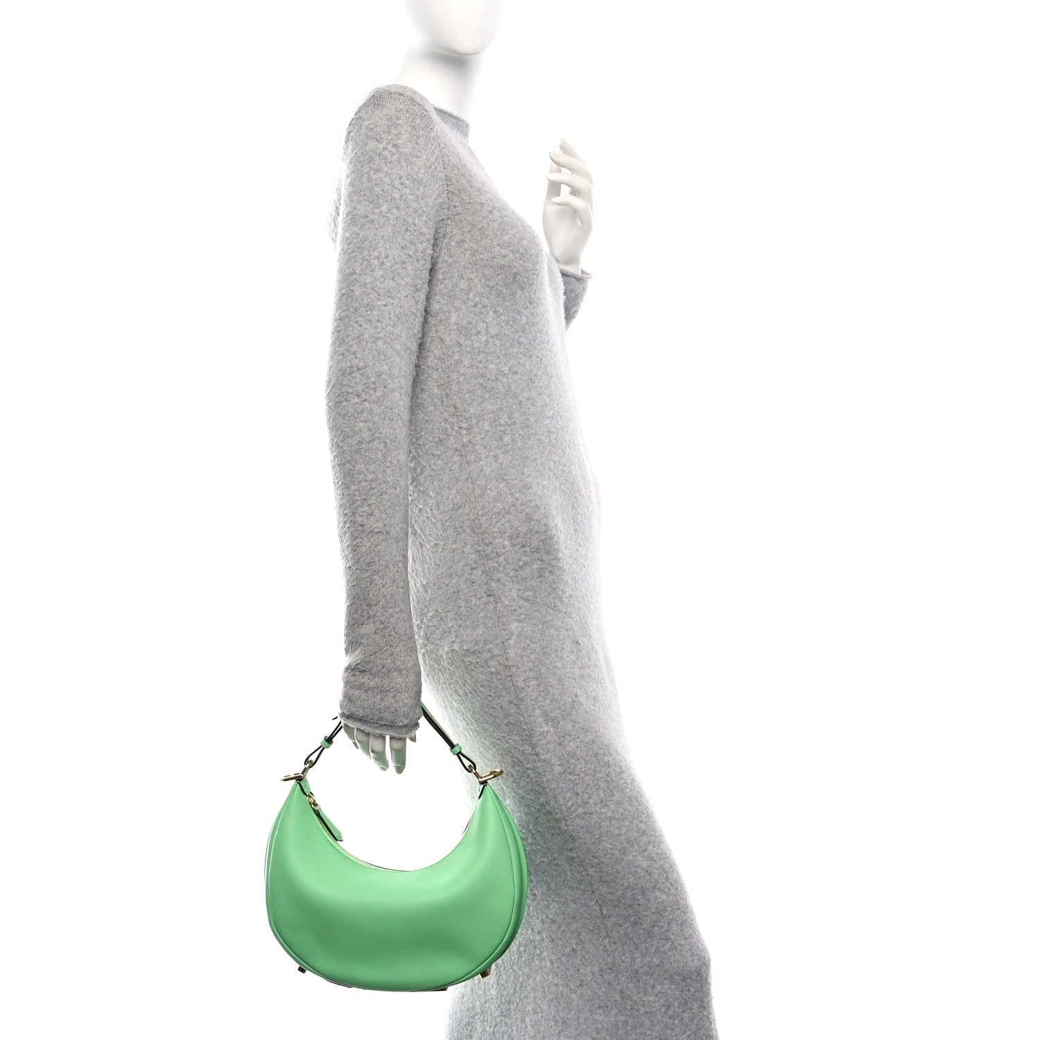 Fendi Vitello Grace Matte Small Fendigraphy Hobo Bag Edamame 2 of 10