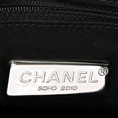 Chanel Glazed Calfskin Quilted Tweed Portobello Tote Black Multicolor 6 of 14