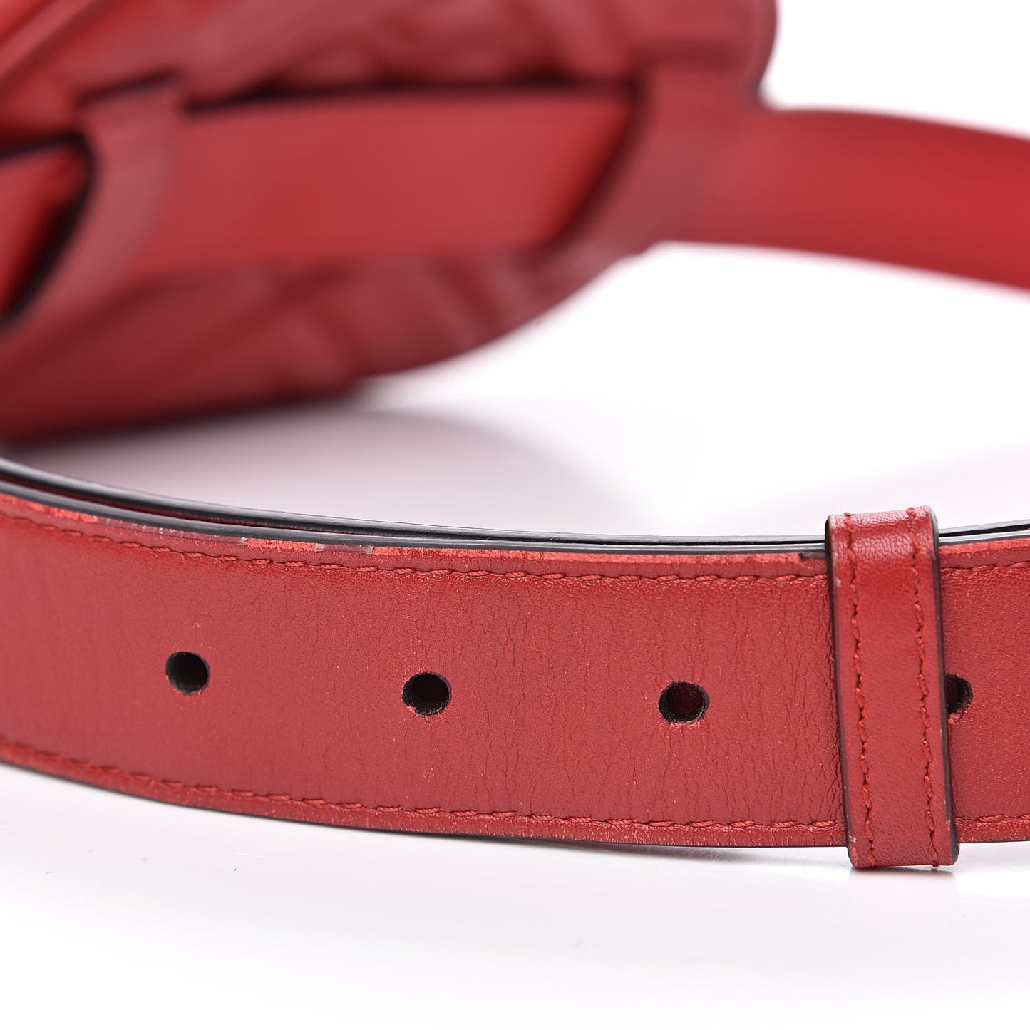 Calfskin Matelasse GG Marmont Belt Bag 95 38 Hibiscus Red