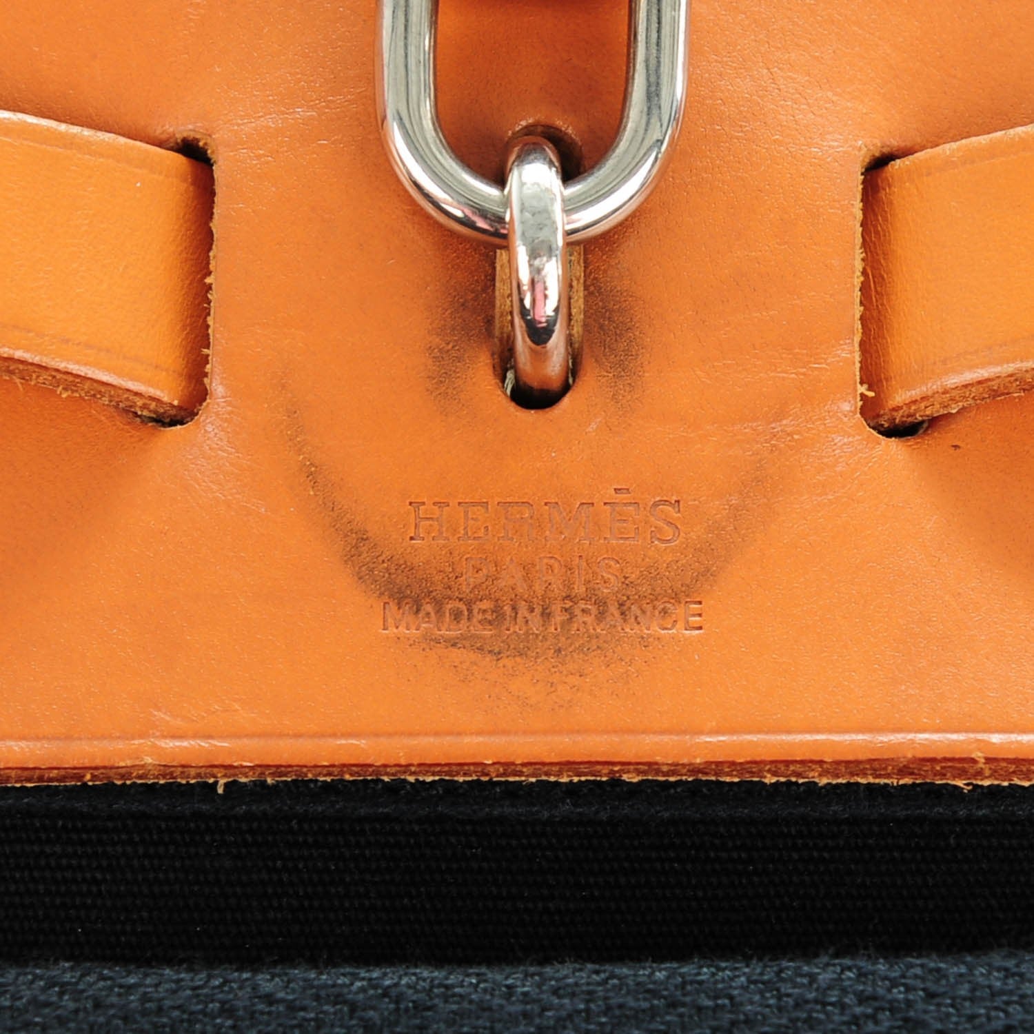 Hermes Toile Vache Calfskin Herbag 30 PM Black Natural 2 of 11