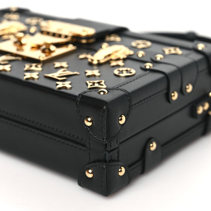 Louis Vuitton Calfskin Metal Monogram Petite Malle Black 10 of 11