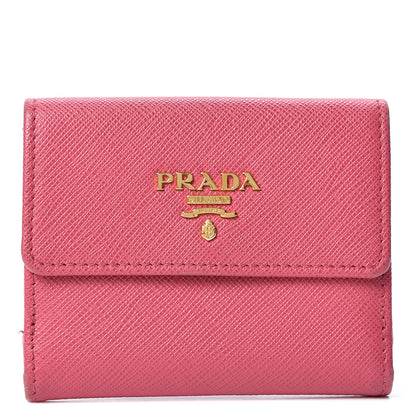 Prada Saffiano Metal Card Holder Peonia 1 of 8
