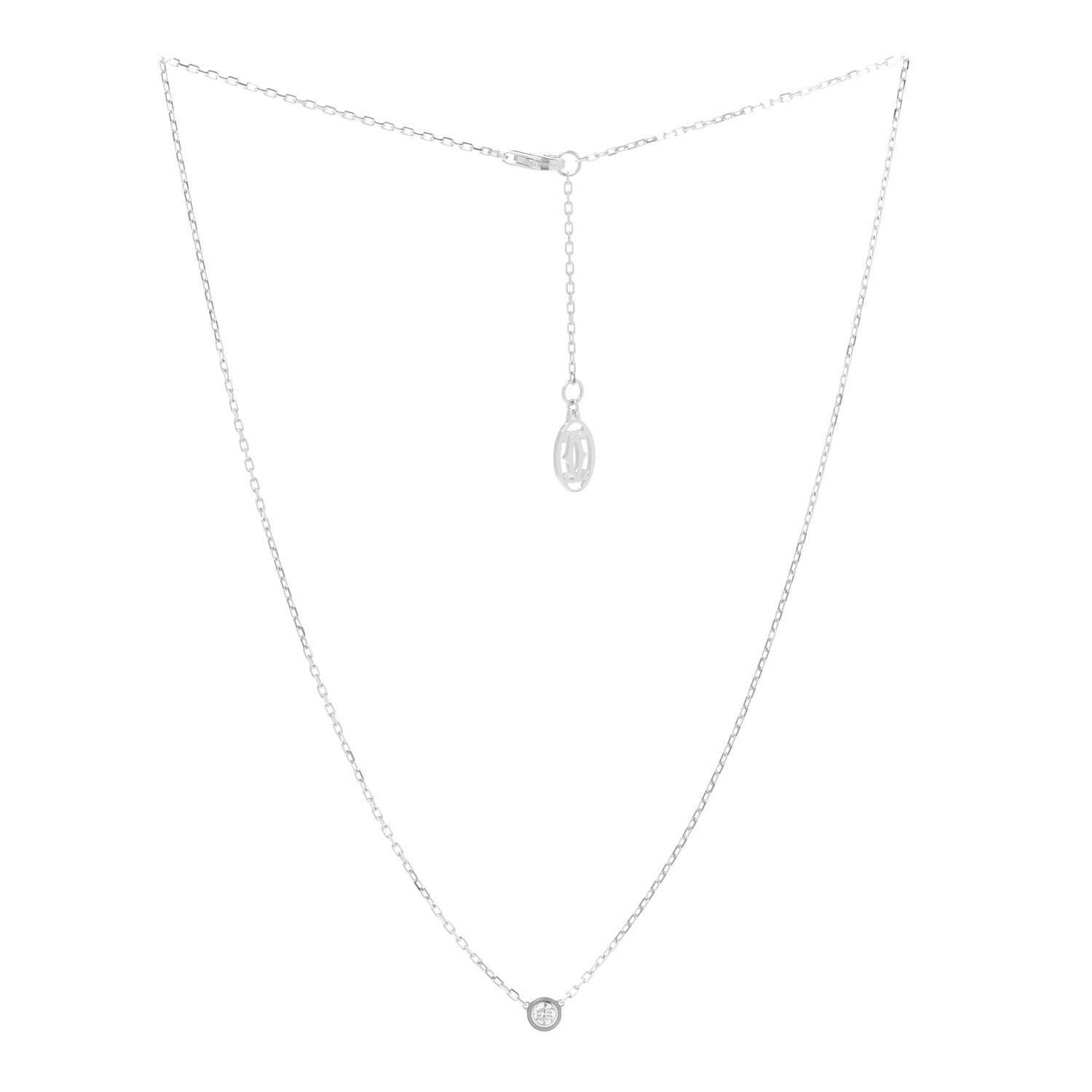Cartier 18K White Gold Diamond SM D'Amour Pendant Necklace 3 of 7