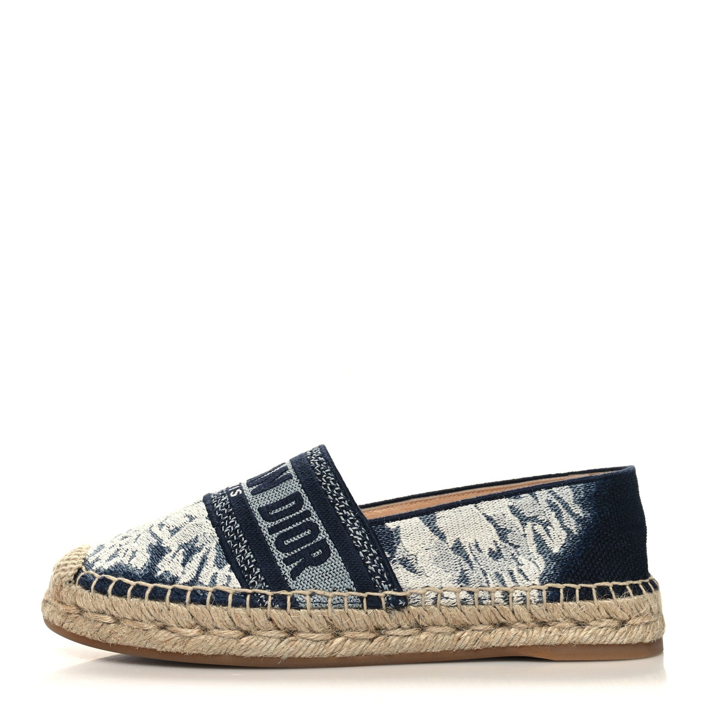 Canvas Tie and Dior Embroidered Granville 15mm Espadrilles 36 Denim