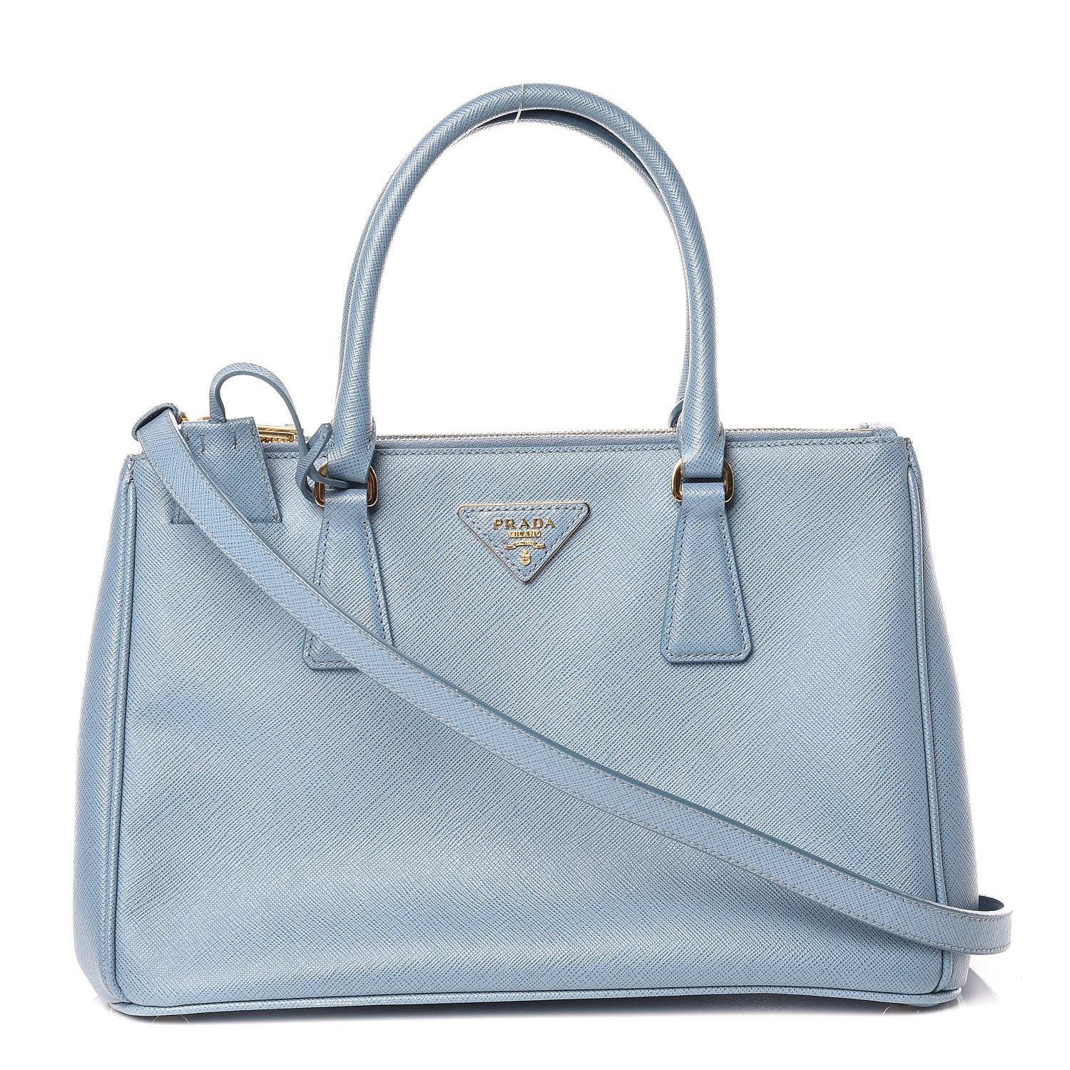 Prada Saffiano Small Galleria Double Zip Tote Aviazione 1 of 13