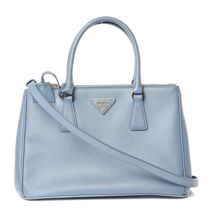 Prada Saffiano Small Galleria Double Zip Tote Aviazione 1 of 13
