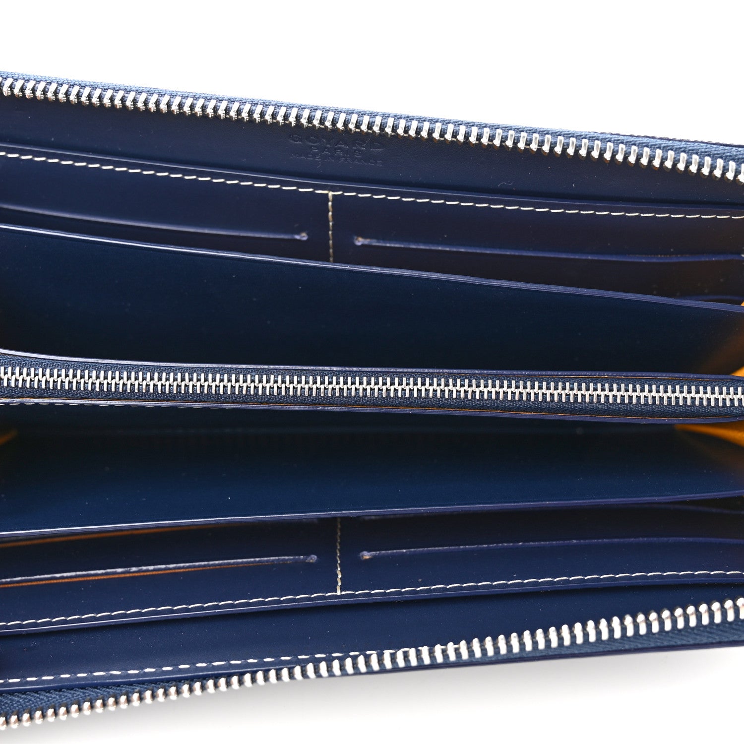 Goyard Goyardine Matignon Zip Around GM Wallet Navy 5 of 6