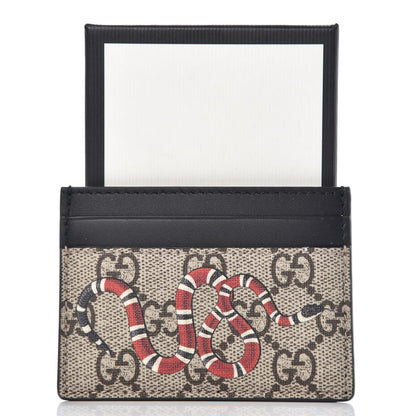 Gucci GG Supreme Monogram Kingsnake Card Holder Beige Black 7 of 7