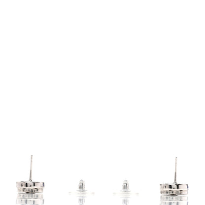 Chanel Crystal CC Round Earrings Silver 3 of 5