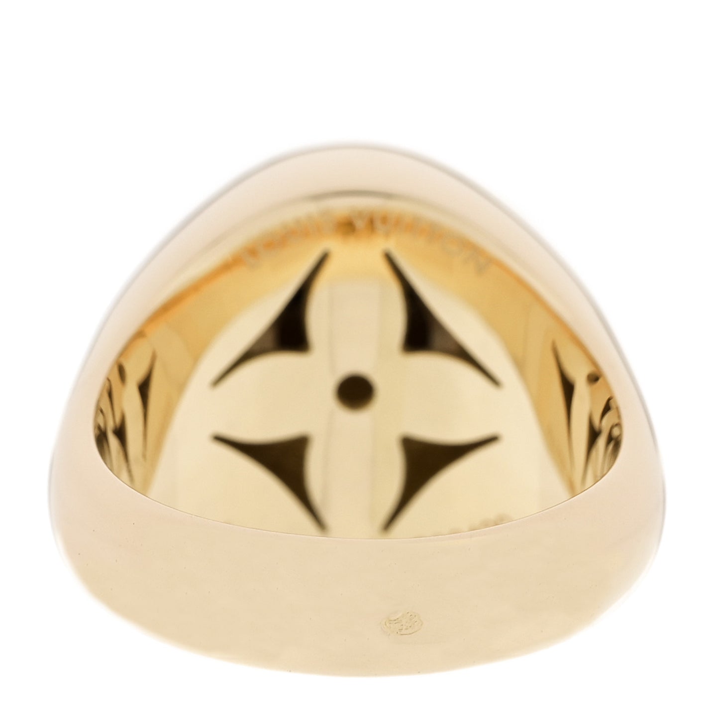 18K Yellow Gold Diamond B Blossom Signet Ring 55 7.25