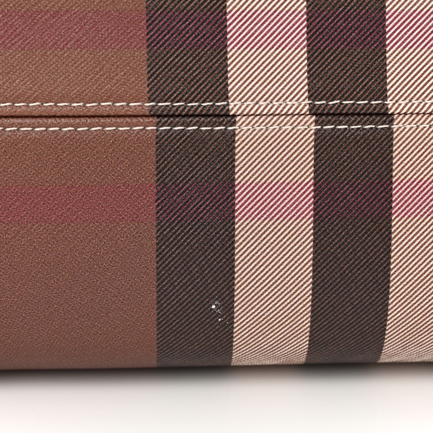 Burberry E-Canvas Check Medium Tote Dark Birch Brown 12 of 12
