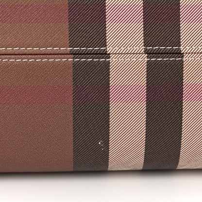 Burberry E-Canvas Check Medium Tote Dark Birch Brown 12 of 12