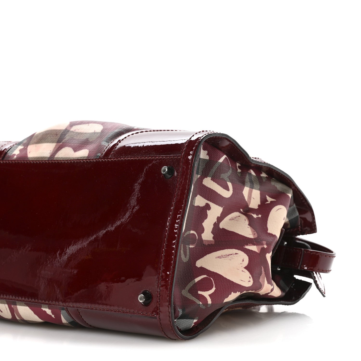 Burberry Nova Check Heart Print Pilgrim Satchel Berry 1840672