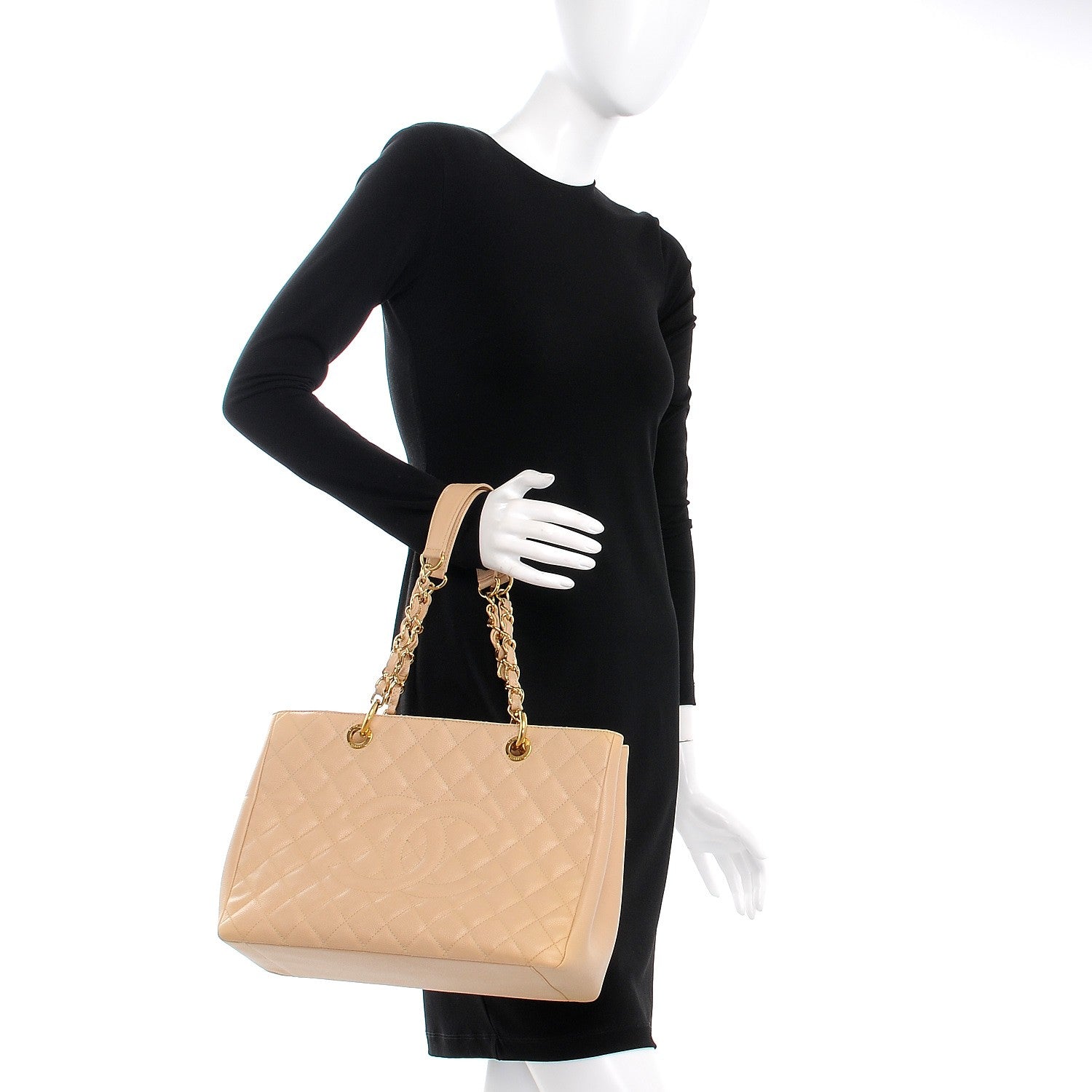 Chanel Caviar Quilted Grand Shopping Tote GST Beige Clair 2 of 12
