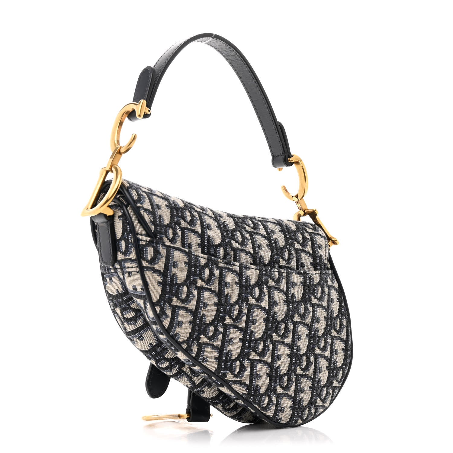 Christian Dior Oblique Mini Saddle Bag Blue 3 of 11
