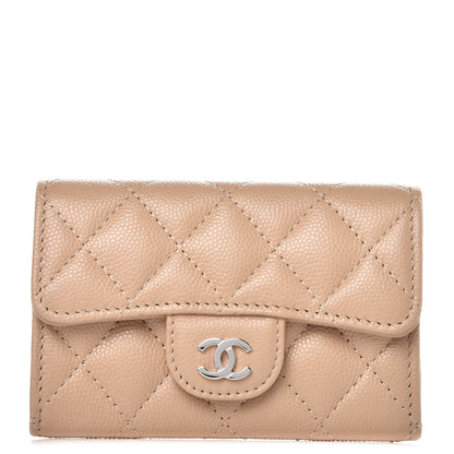 Chanel Caviar Quilted Card Holder Wallet Beige 1 of 9