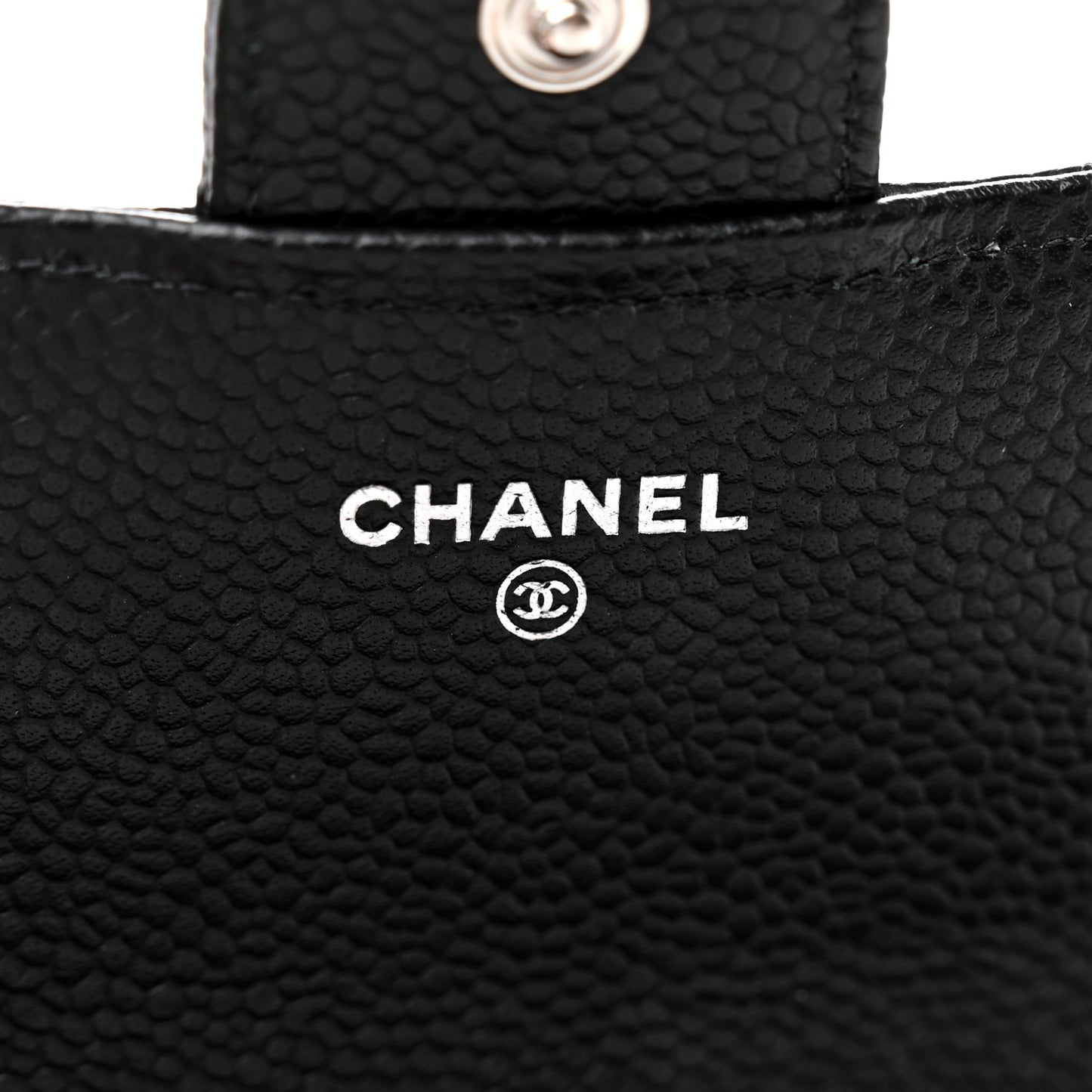 Caviar Quilted Large Gusset Flap Wallet Black