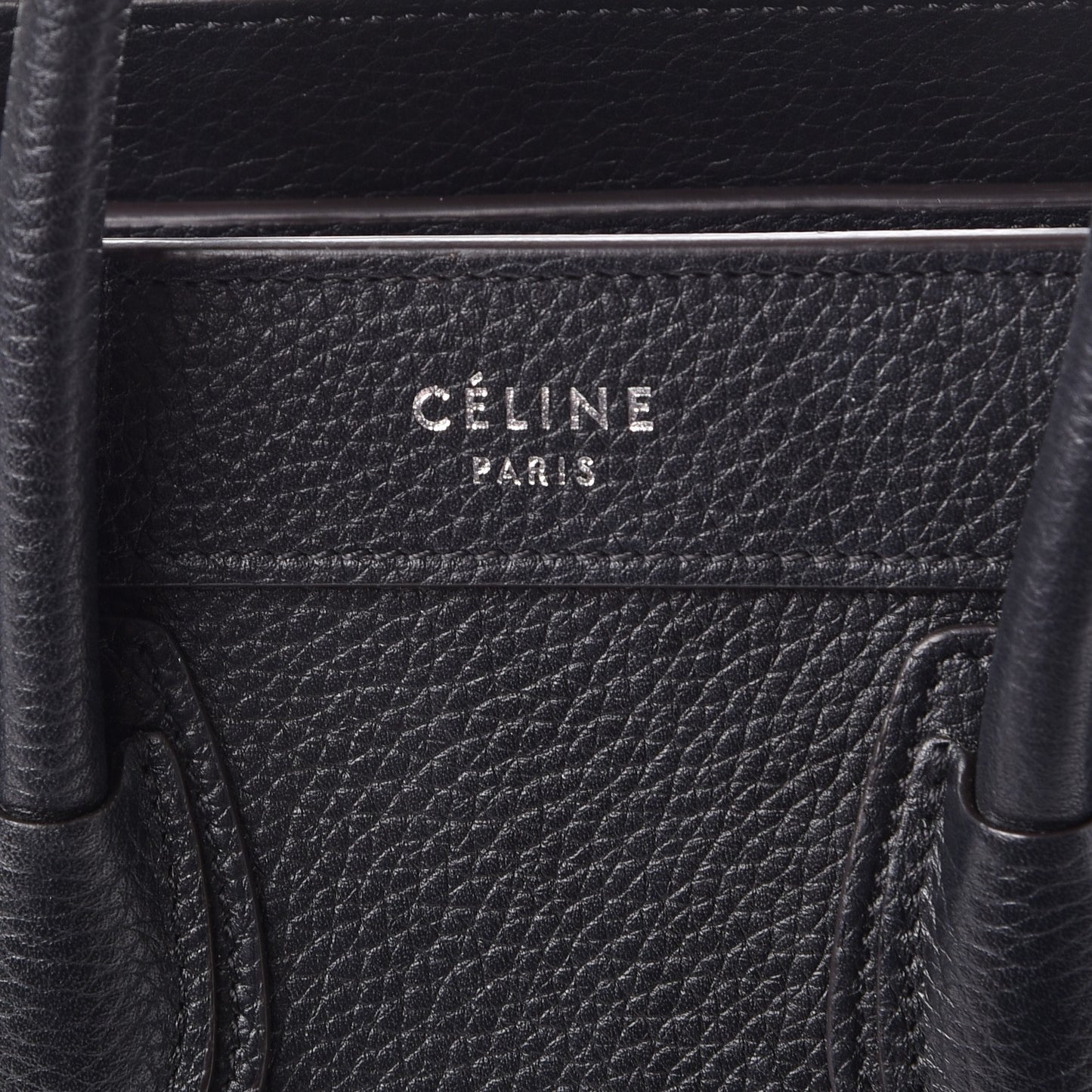 Drummed Calfskin Nano Luggage Black