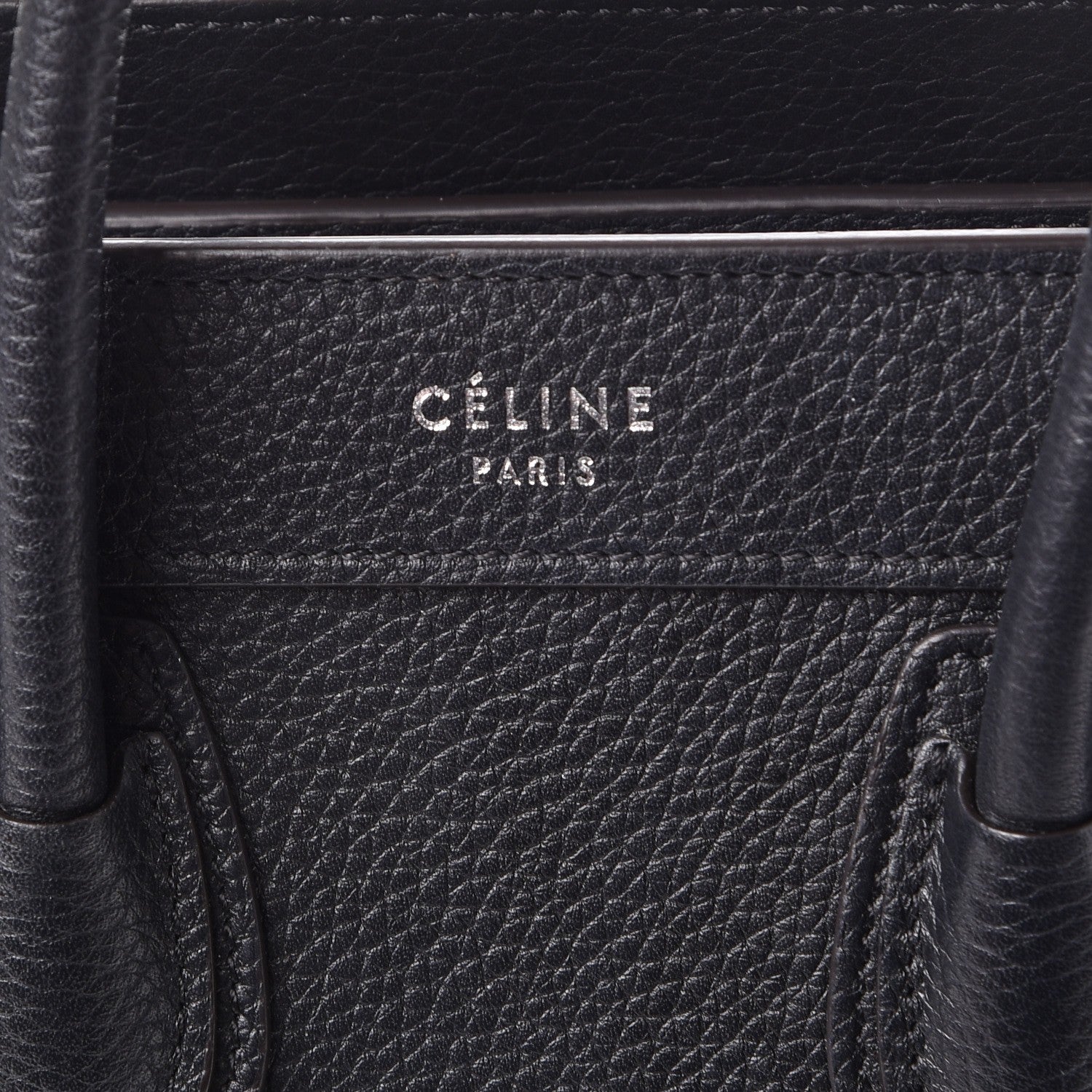 Celine Drummed Calfskin Nano Luggage Black 7 of 9