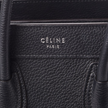 Celine Drummed Calfskin Nano Luggage Black 7 of 9