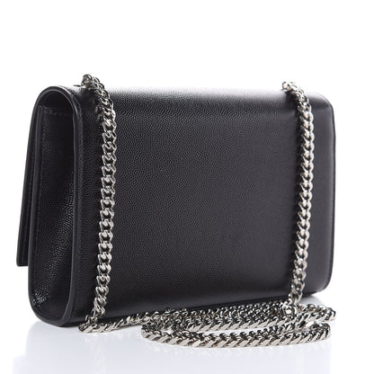 Saint Laurent Grain De Poudre Small Monogram Kate Satchel Black 3 of 9