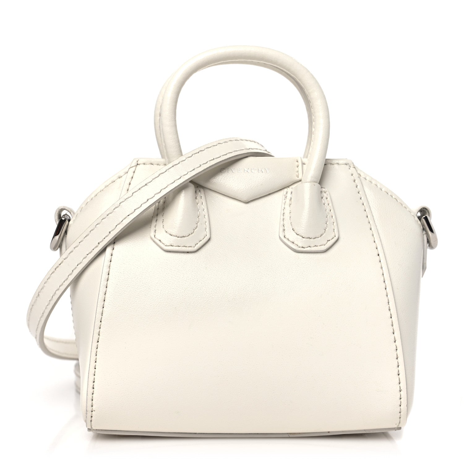 Givenchy Shiny Lord Calfskin Micro Antigona Ivory 1 of 12