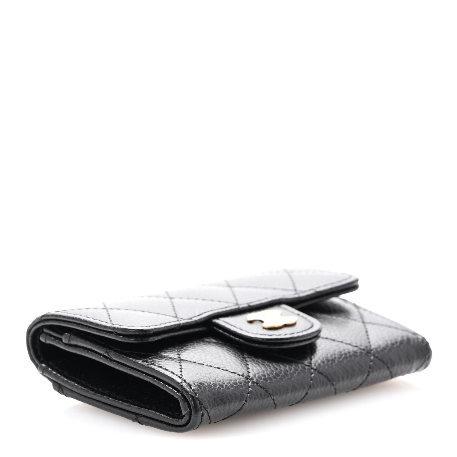 Chanel Caviar Quilted Flap Card Holder Wallet Black 4 of 9
