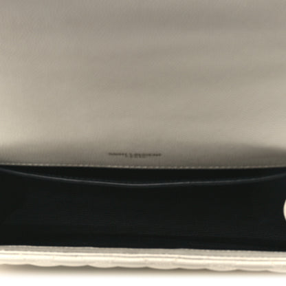 Saint Laurent Grain De Poudre Textured Mixed Matelasse Medium Triquilt Monogram Satchel Crema Soft 4 of 12