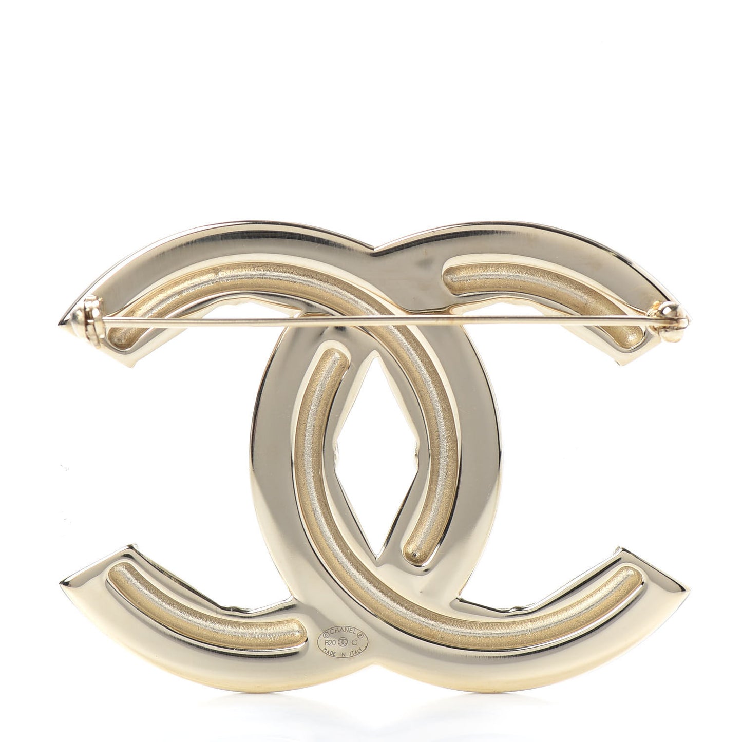Baguette Crystal Quilted Vintage Allure CC Brooch Gold