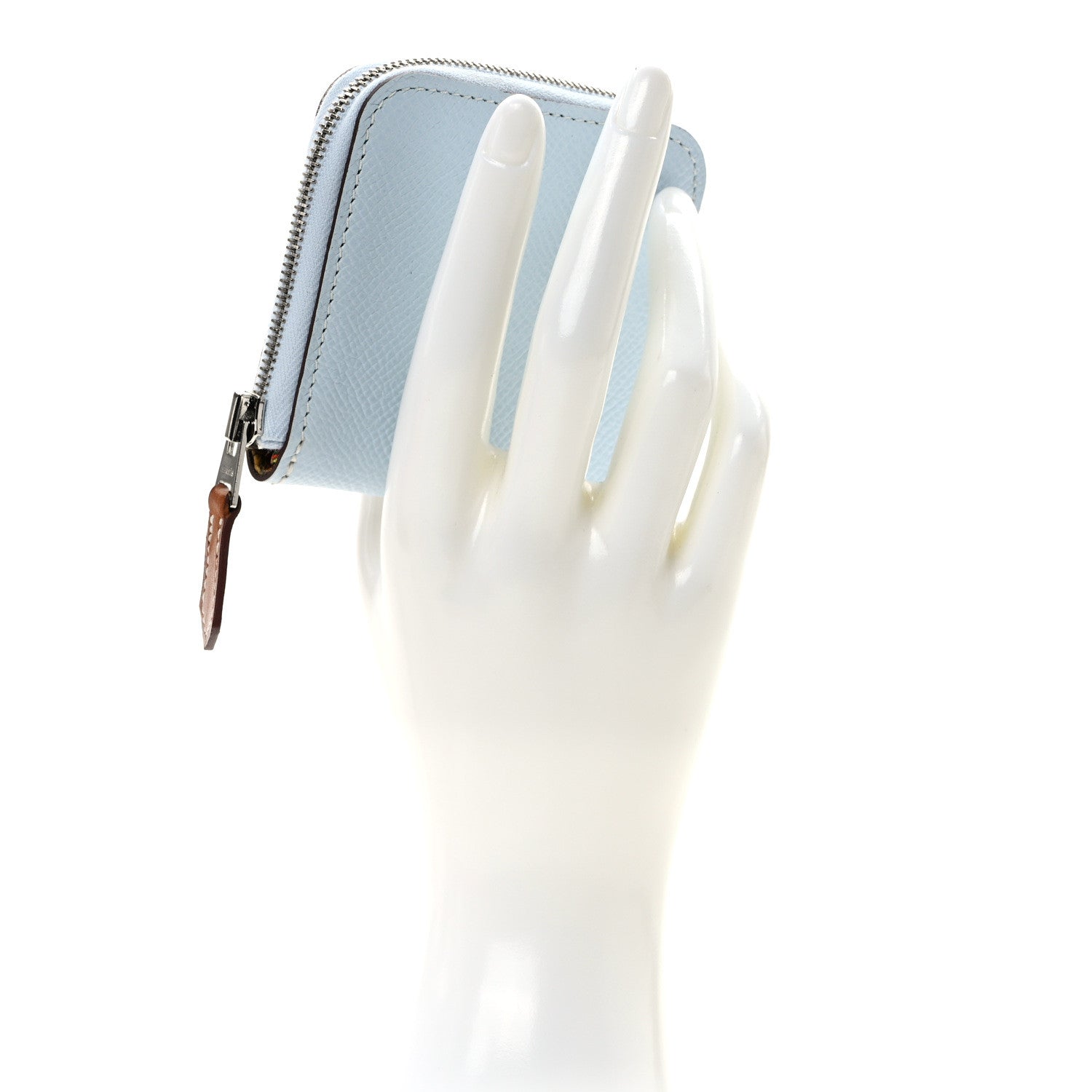 Hermes Epsom Silk'In Coin Purse Bleu Brume 2 of 9