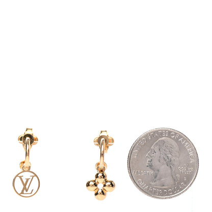 Louis Vuitton Brass Blooming Earrings Gold 2 of 5
