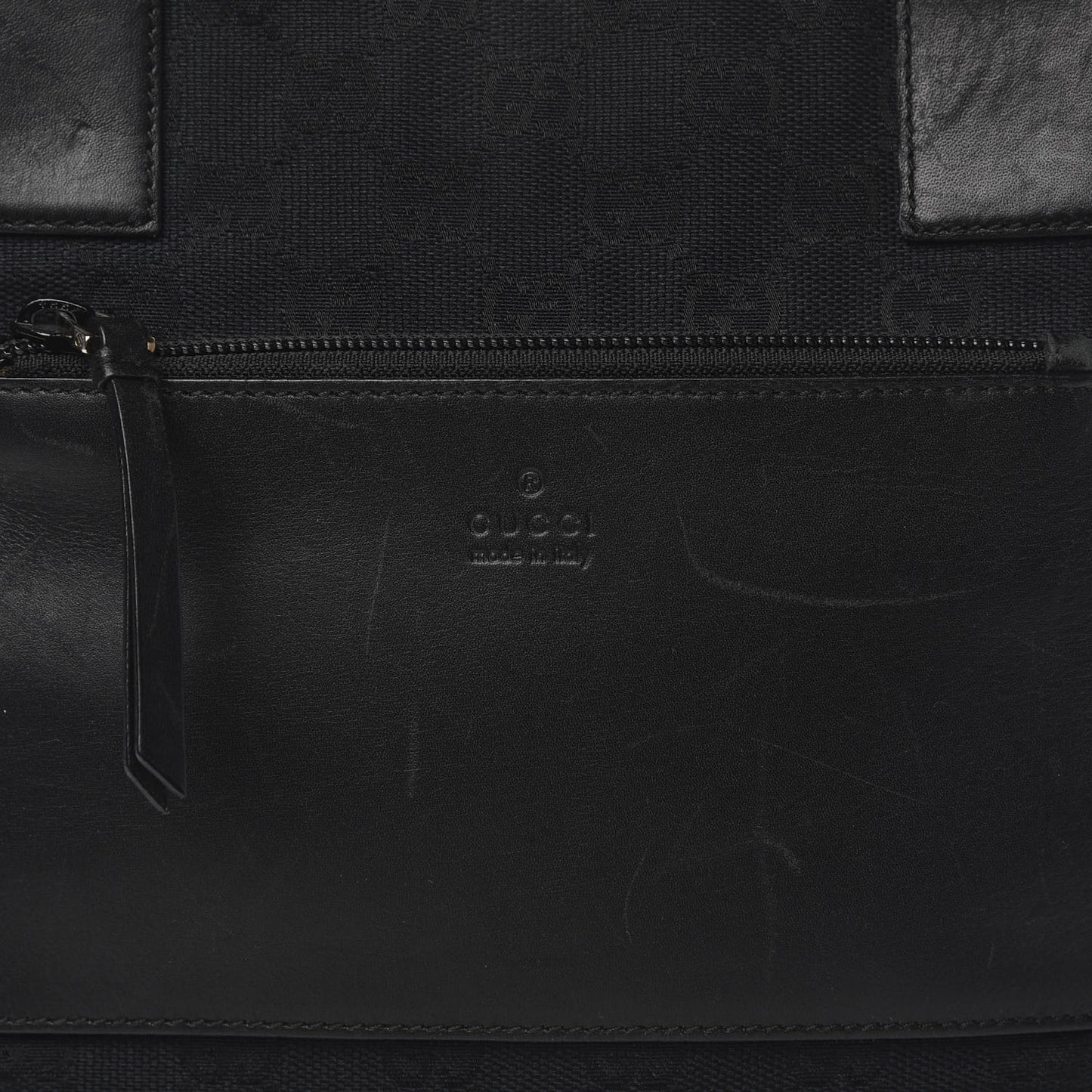 Nylon Calfskin Large Tote Black