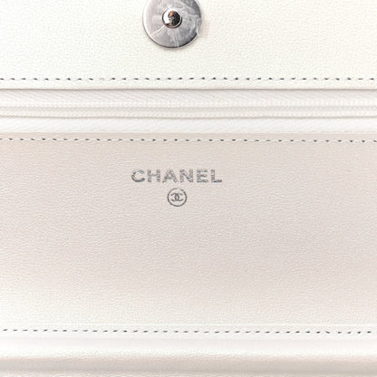 Chanel Lambskin Quilted Coco Bow Wallet On Chain WOC White 6 of 11