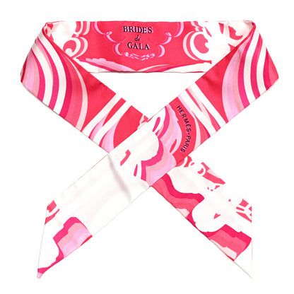 Hermes Silk Brides de Gala Shadow Twilly Rose White Fuchsia 2 of 4