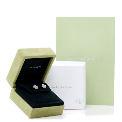 Van Cleef & Arpels 18K White Gold Diamond Sweet Alhambra Earrings 6 of 6