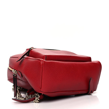 Gucci Pebbled Calfskin Soho Chain Backpack Hibiscus Red 4 of 15