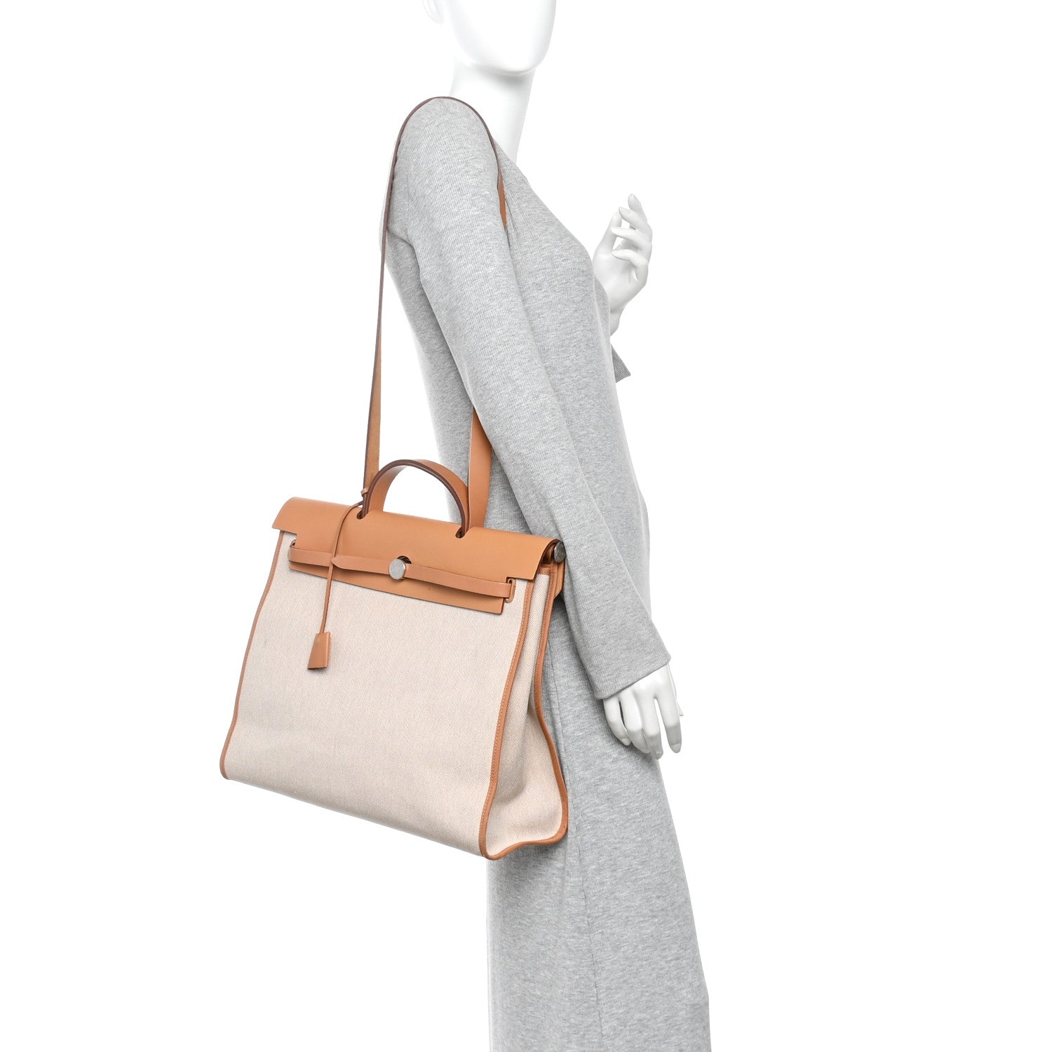 Hermes Toile Vache Hunter Herbag Zip 39 MM Beige Natural 2 of 11