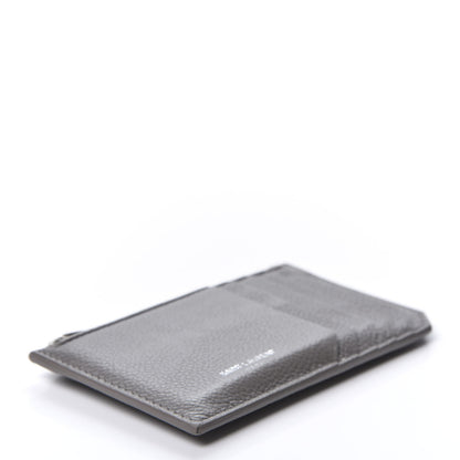 Saint Laurent Grained Calfskin 5 Fragments Zip Pouch Card Holder Earth 3 of 9