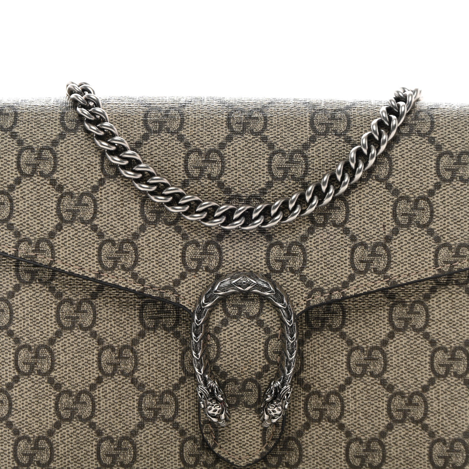 Gucci GG Supreme Monogram Mini Dionysus Chain Wallet Beige Taupe 8 of 12