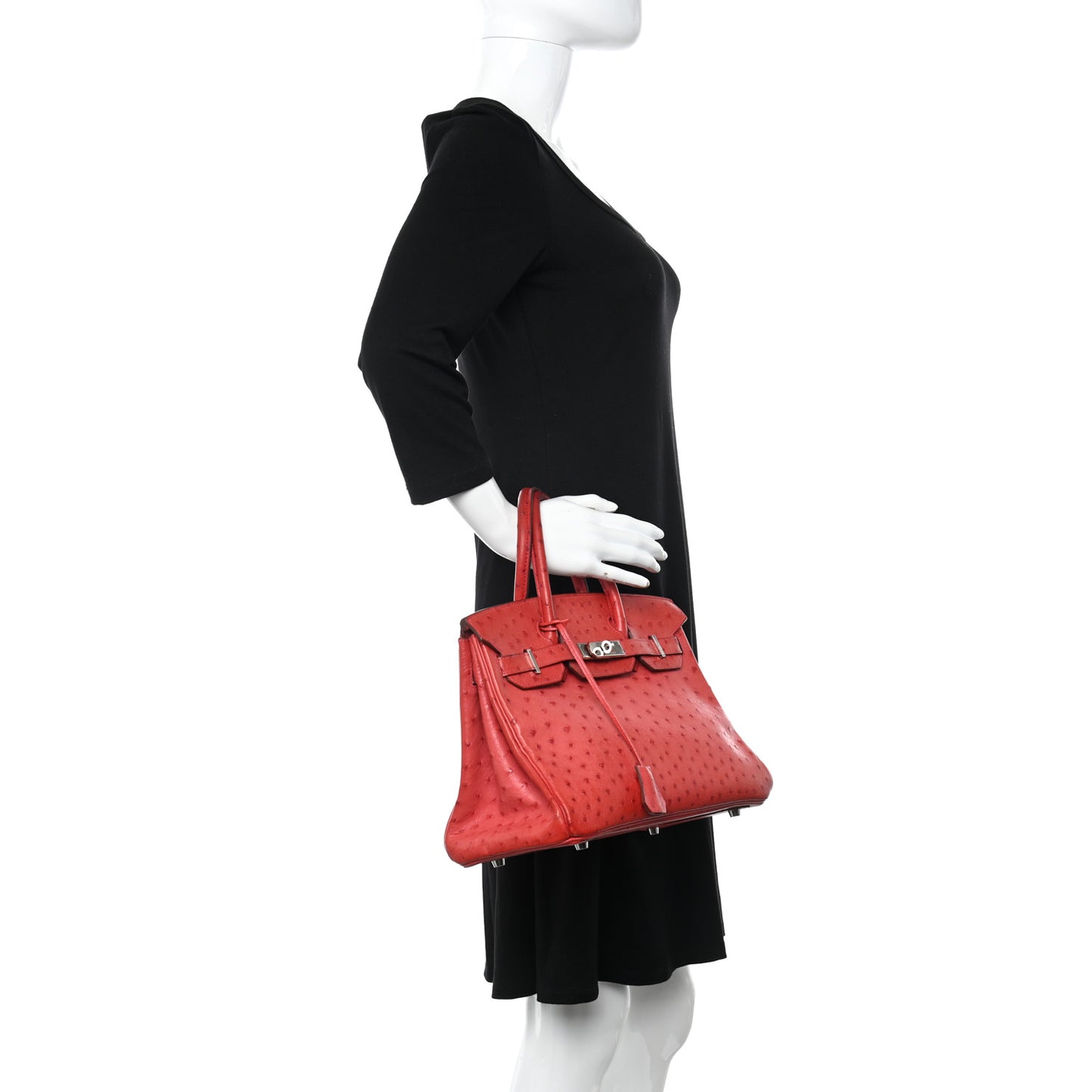 Ostrich Birkin 30 Bougainvillea