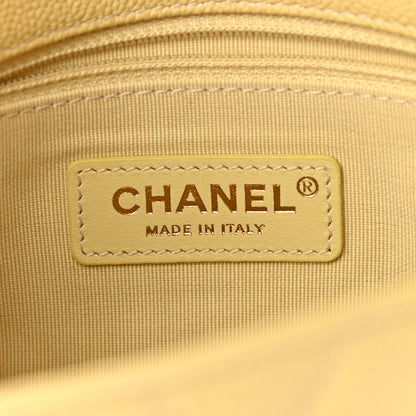 Chanel Shiny Caviar Quilted Small Chain Melody Flap Yellow 5 of 8