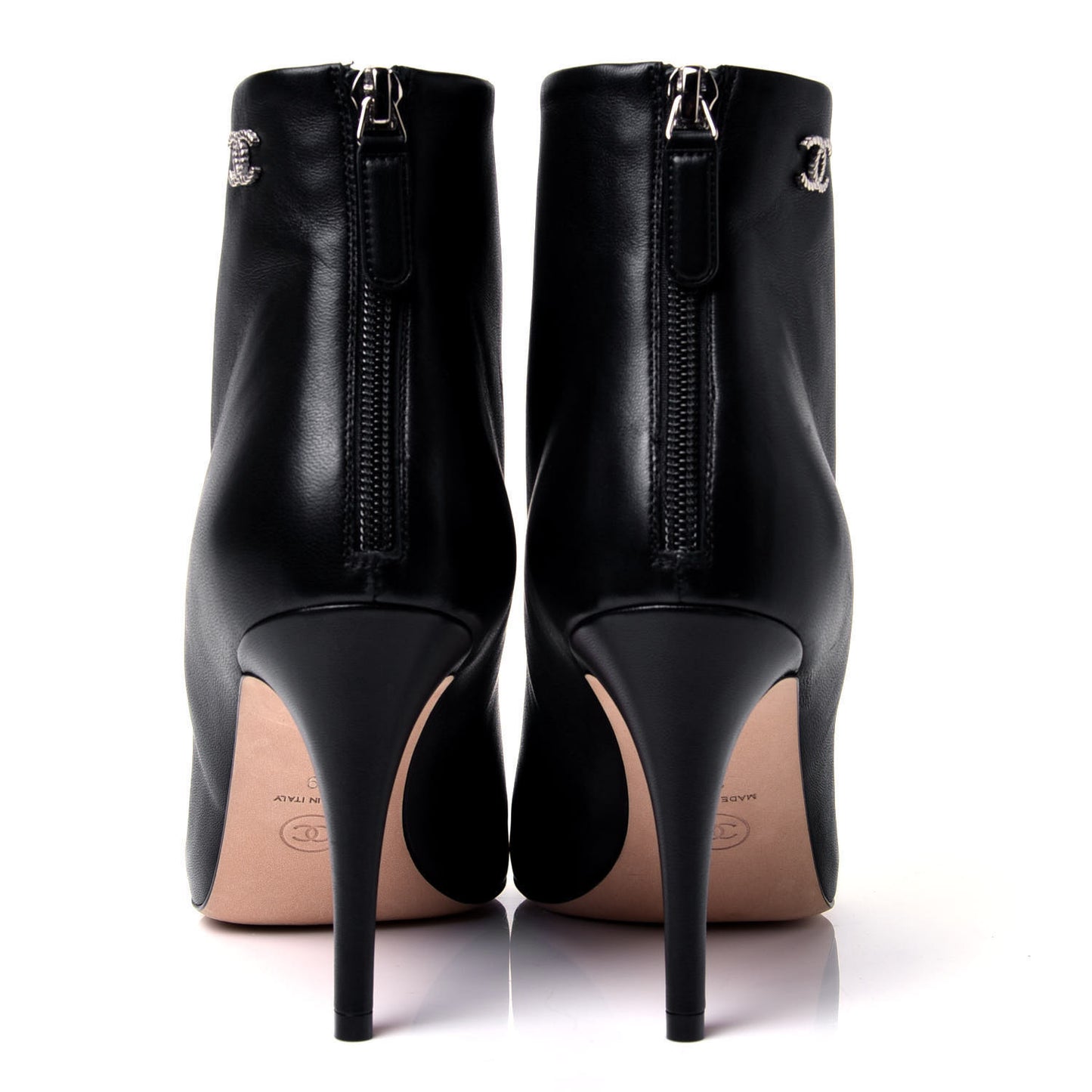 Lambskin Short Ankle Boots 39 Black