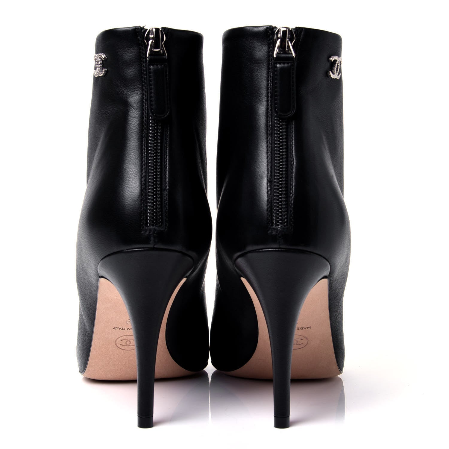Chanel Lambskin Short Ankle Boots 39 Black 6 of 11