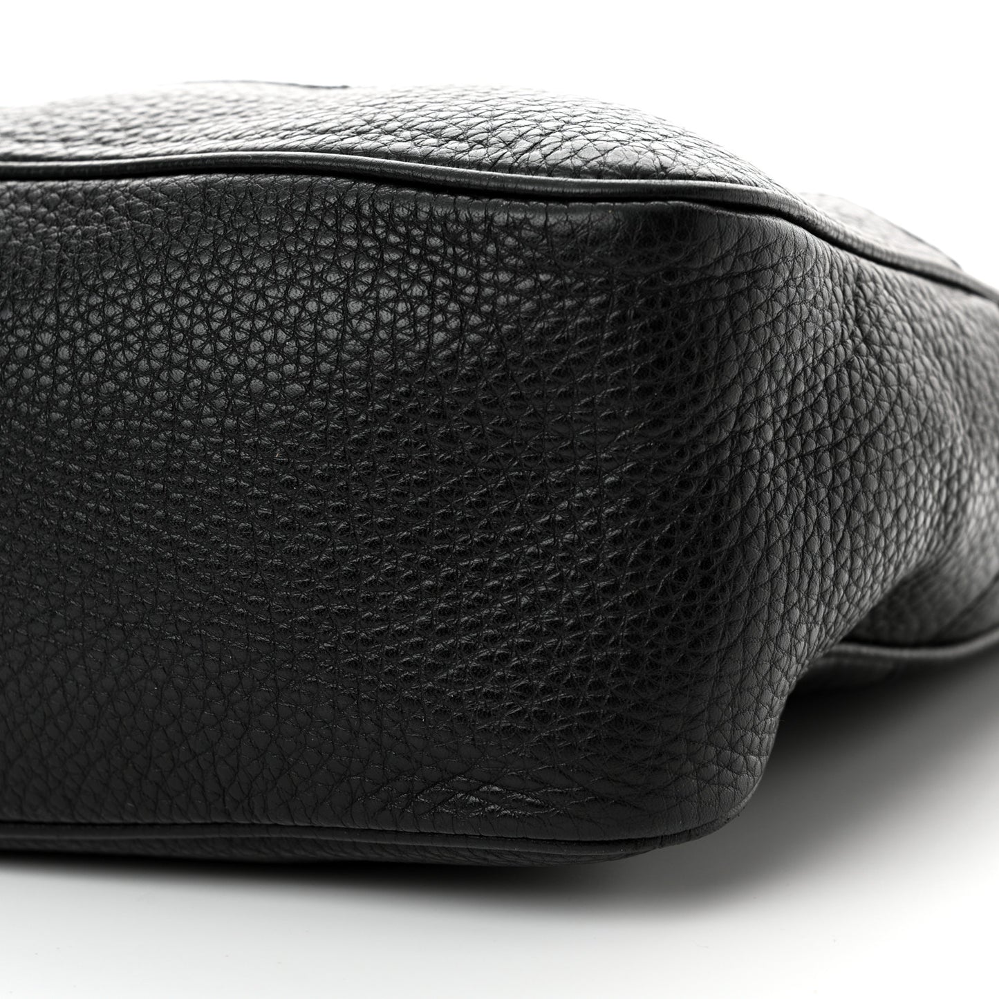 Pebbled Calfskin Medium Diana Bamboo Shoulder Bag Black