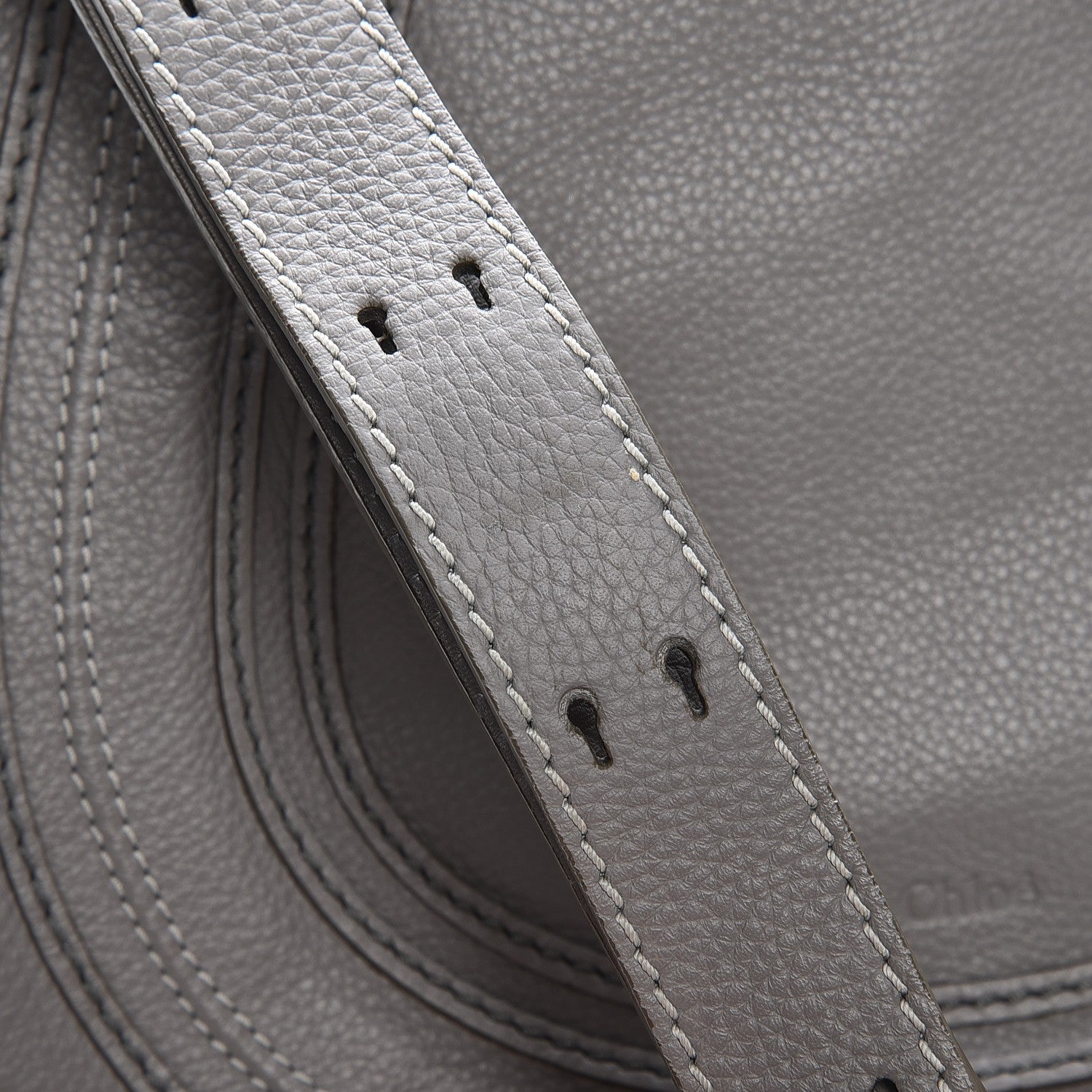 Chloe Calfskin Medium Marcie Round Crossbody Bag Cashmere Grey 9 of 10