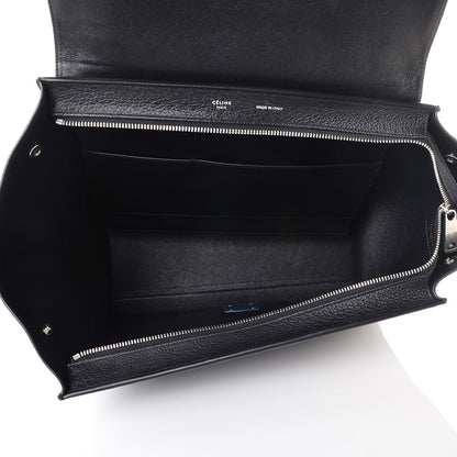 Celine Drummed Calfskin Suede Medium Trapeze Black 5 of 6