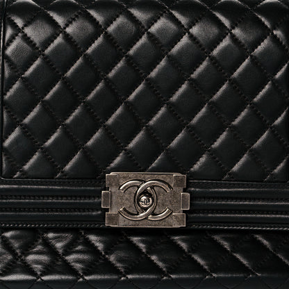 Chanel Lambskin Quilted Accordion Boy Flap Black 8 of 10