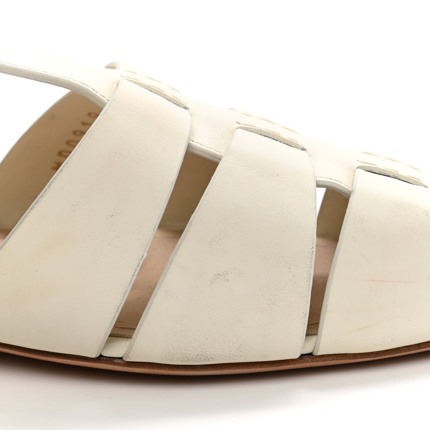 Calfskin Sauvage Ballerina Flat 38 Ivory