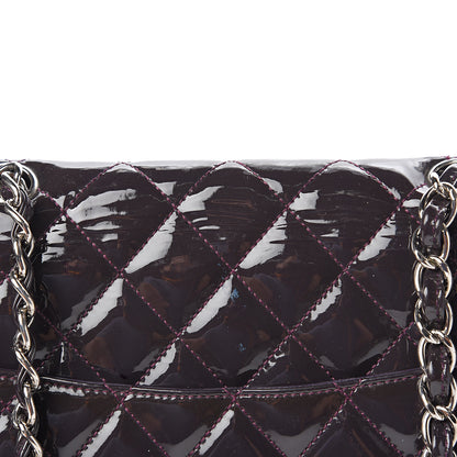 Chanel Patent Quilted Jumbo Single Flap Dark Purple 16 of 17