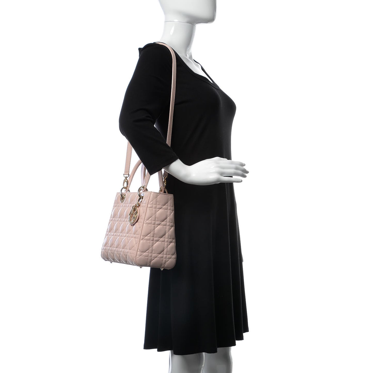 Lambskin Cannage Medium Lady Dior Light Pink